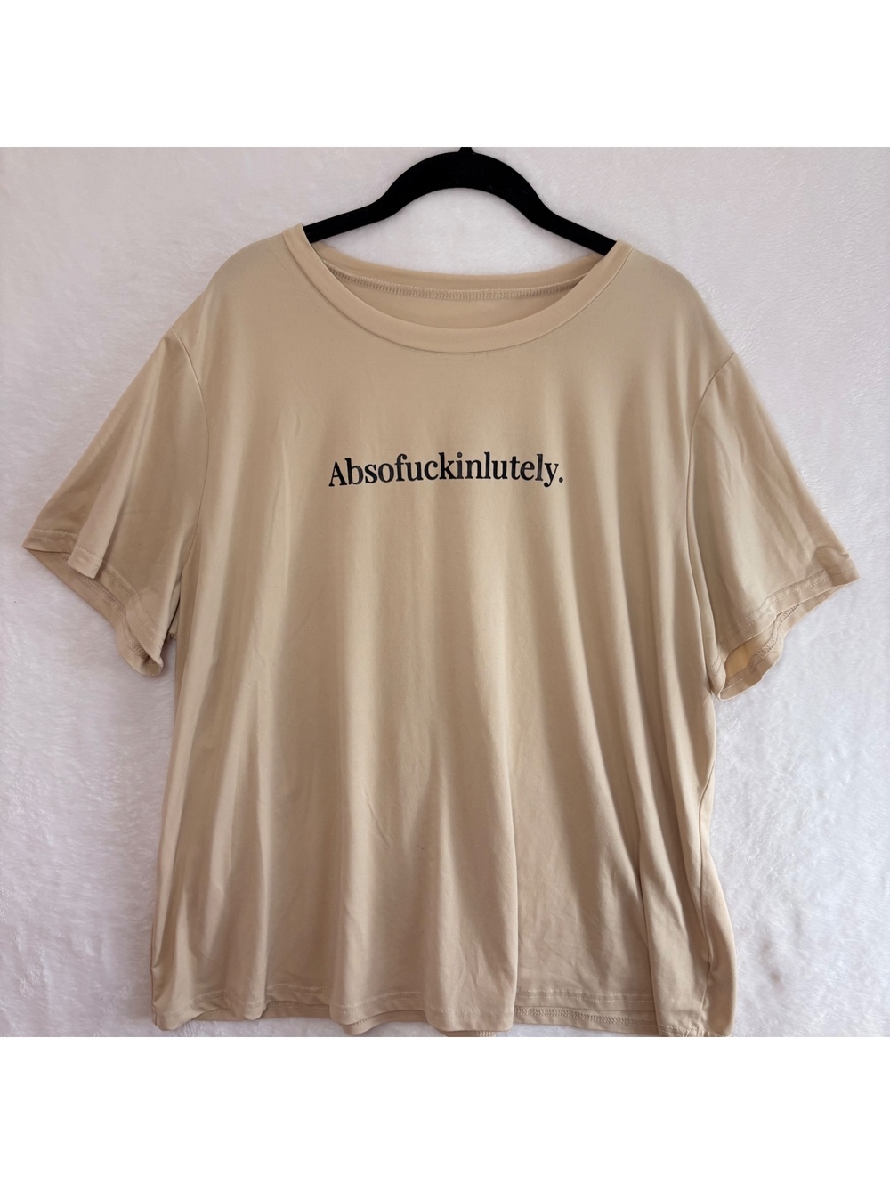 SHEIN Curve 2XL Beige Absofuckinlutely Graphic T-Shirt Funny Statement